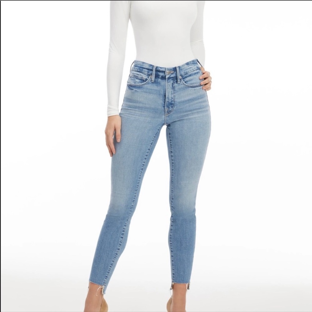 Good American Good Legs Side Step Crop Jeans NWT